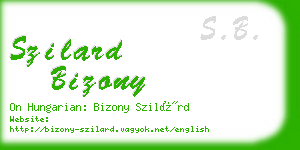 szilard bizony business card